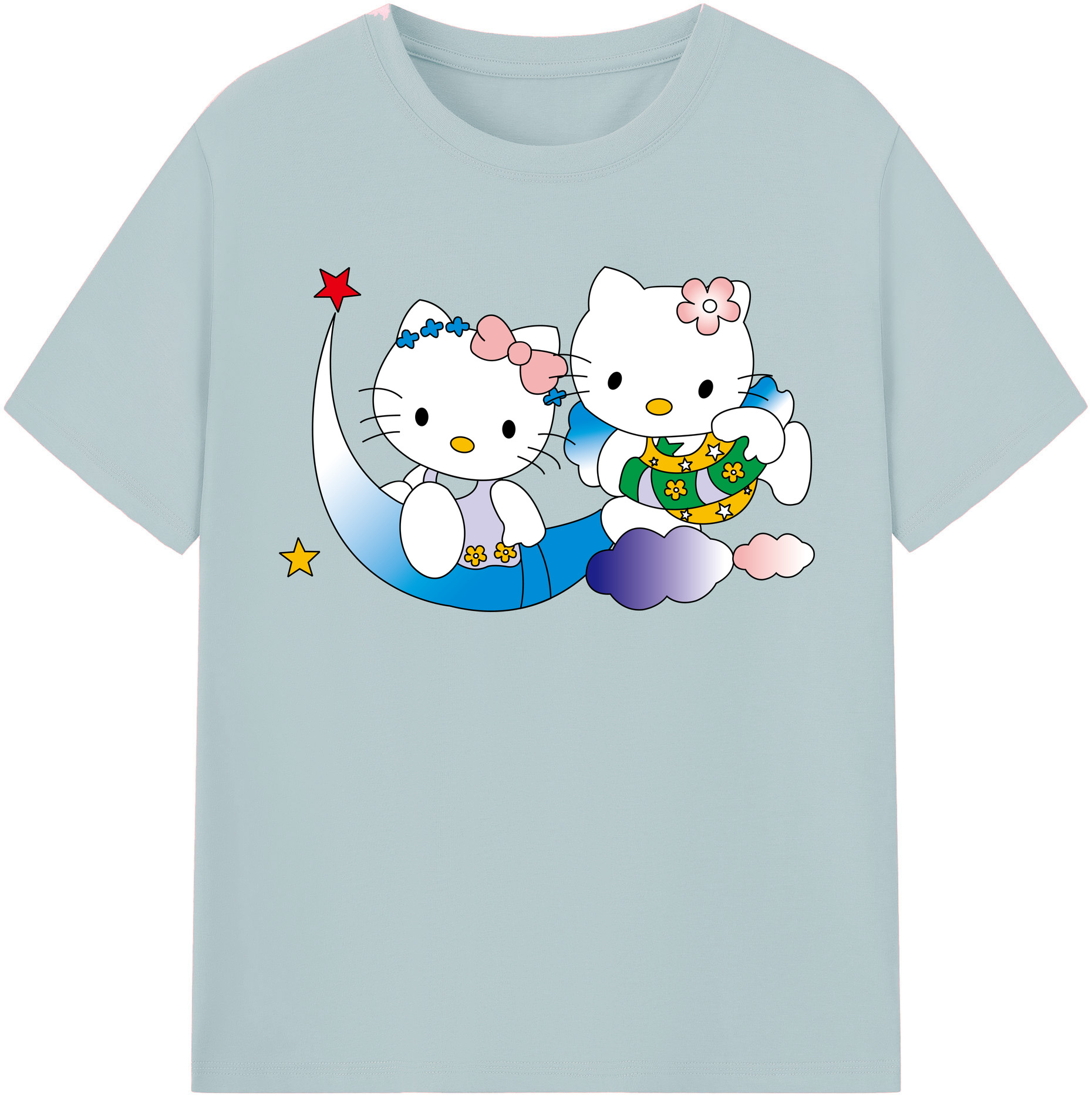 （画像用） Hello Kitty ハローキティ 綿100％半袖Tシャツ（フロントプリント）